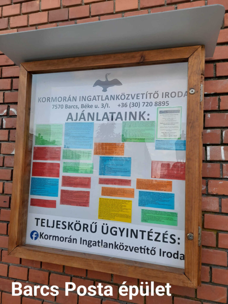 Kormorán Ingatlanközvetítő Iroda - Barcs Posta - hiredtés